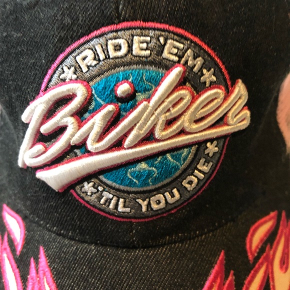 Biker Chick Adjustable Trucker Hat CLOSET CLEAR OUT - Picture 3 of 4